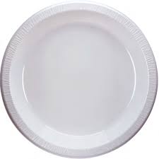 10" Plastic Plate, White, PS