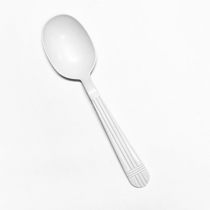 Soupspoon, Heavy Weight Plastic, White