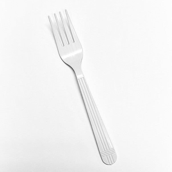 Fork, Heavy Weight Plastic, White