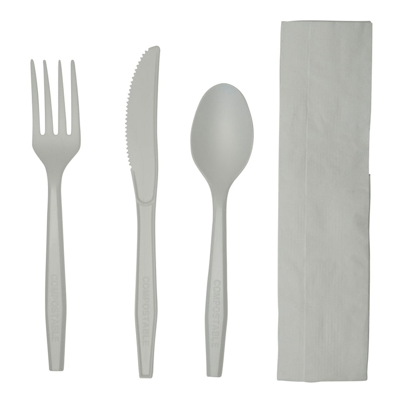 4 piece Compostable White Cutlery Kit - Shop Eco-Friendly Cups, cutlery & containers online - G & L Distributors Ltd.