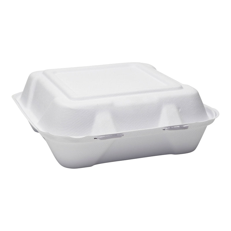 Large Hinged Container 9x9x3. 200 pack. - Shop Eco-Friendly Cups, cutlery & containers online - G & L Distributors Ltd.